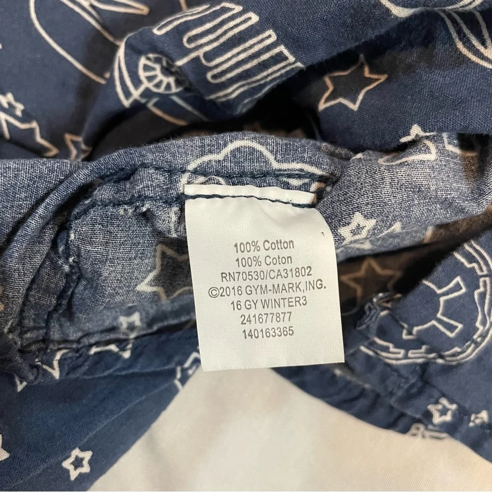 Gymboree Gym Friends Star Wars Boys Navy Blue Button‎ Down Shirt Size S 5-6